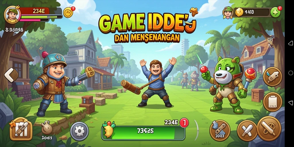 Tampilan gameplay menarik dan penuh warna di 234E.