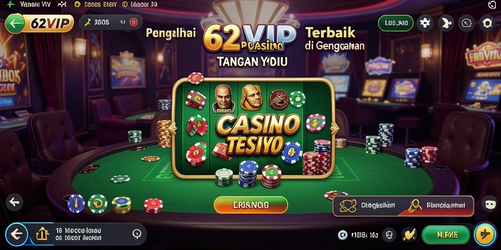 Screenshot 62VIP menampilkan dealer langsung dan gameplay yang mendebarkan.
