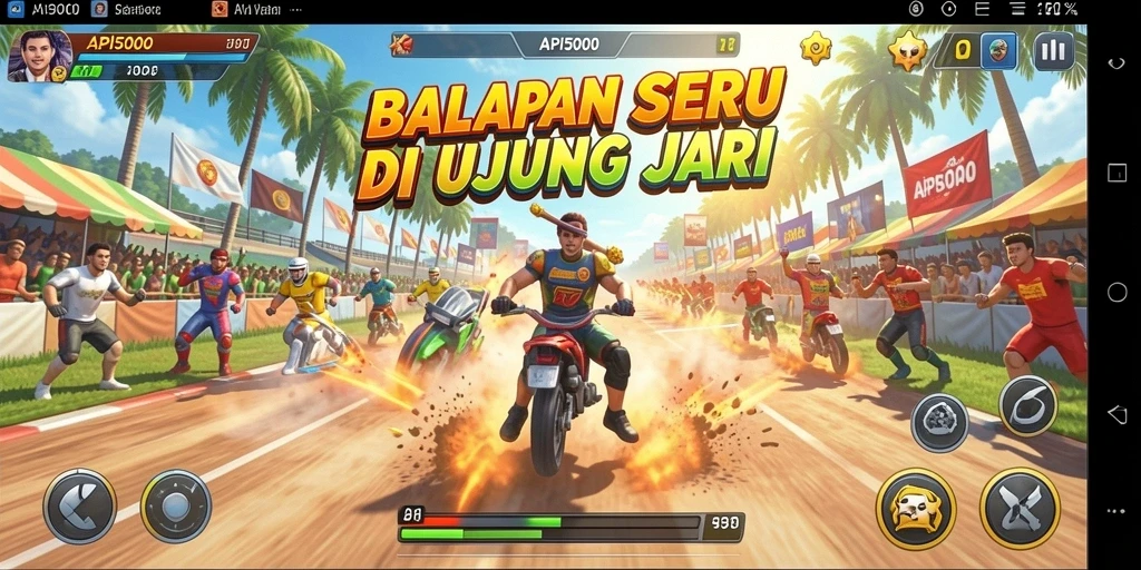 Screenshot gameplay API5000 menampilkan balapan seru dan grafis menawan.
