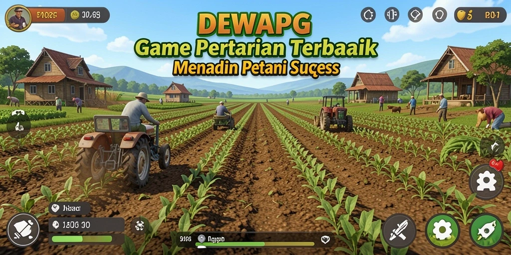 Tangkapan layar utama DEWAPG menampilkan petani sedang merawat ladang.