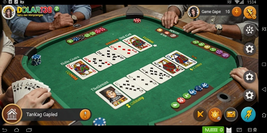 Screenshot gameplay DOLAR138 menampilkan suasana seru bermain Gaple.