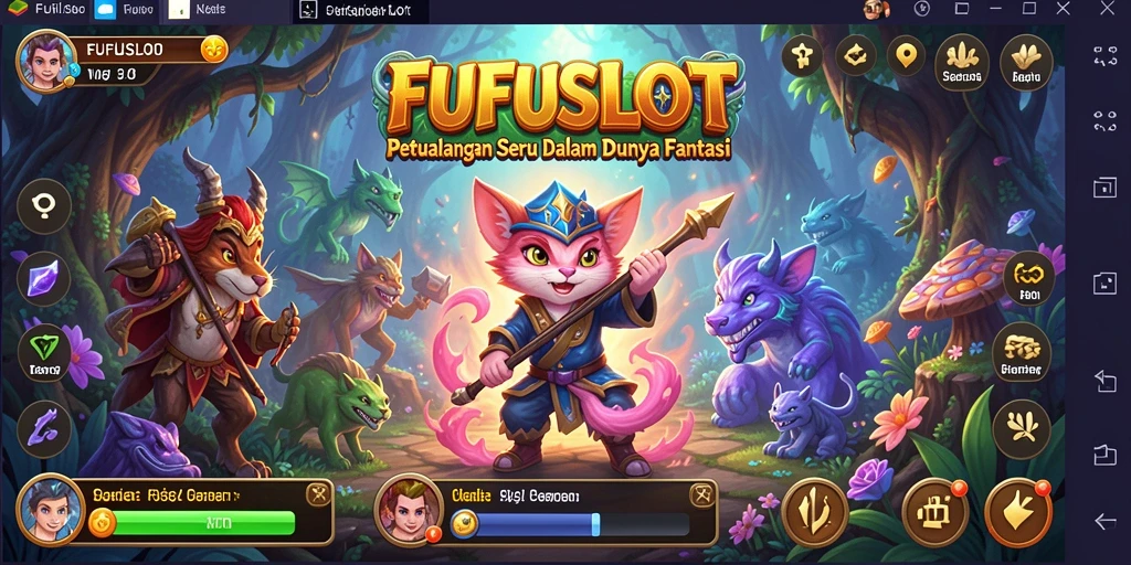 Tampilan gameplay FUFUSLOT yang menakjubkan di dunia petualangan.