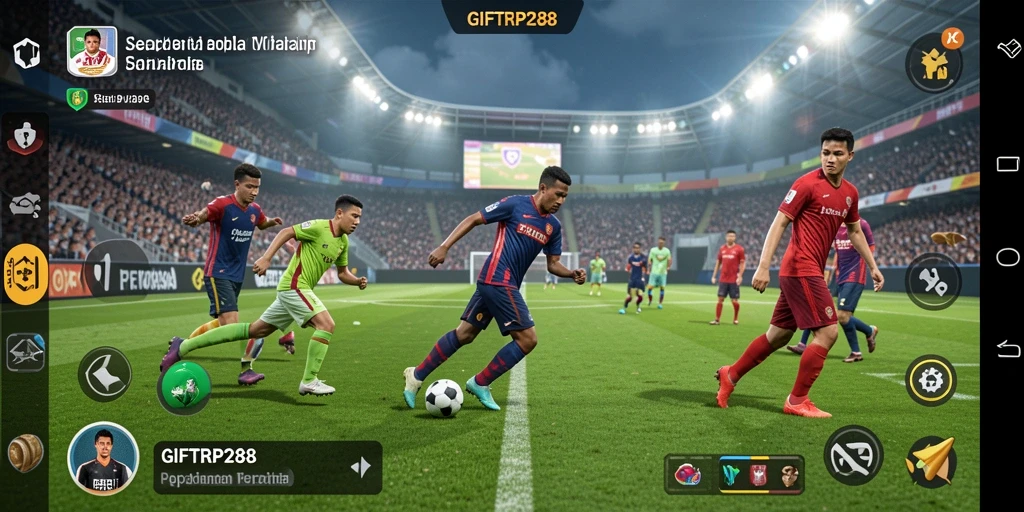 Tampilan gameplay seru dari <strong>GIFTRP288</strong> saat beraksi di lapangan sepak bola.