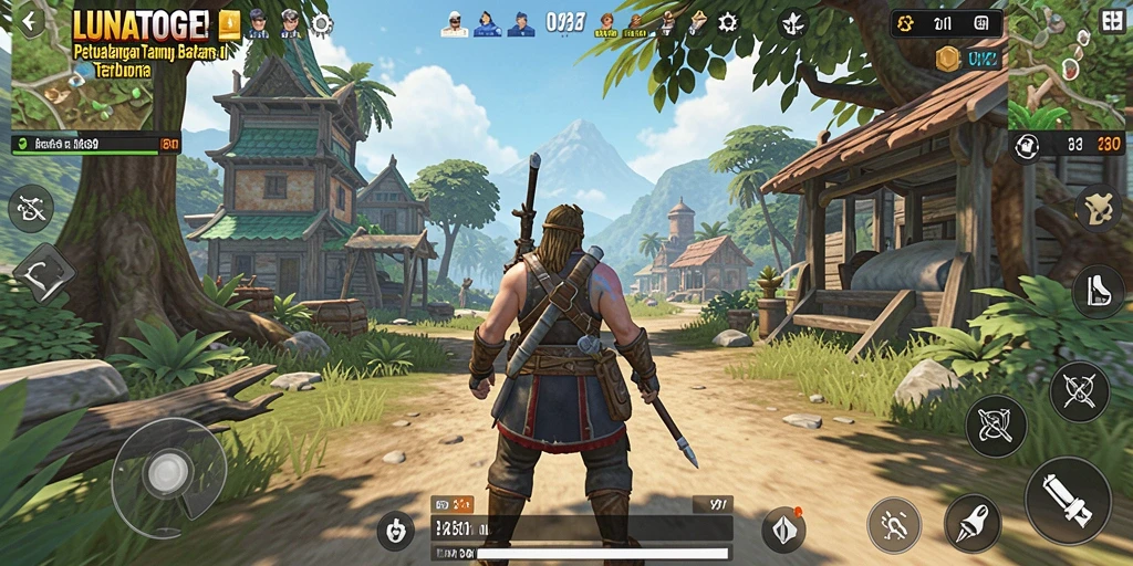 Tangkapan layar gameplay <strong>LUNATOGEL</strong> yang menampilkan eksplorasi dunia terbuka.