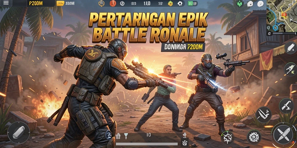 Tampilan gameplay yang mendebarkan dan penuh aksi di P200M.