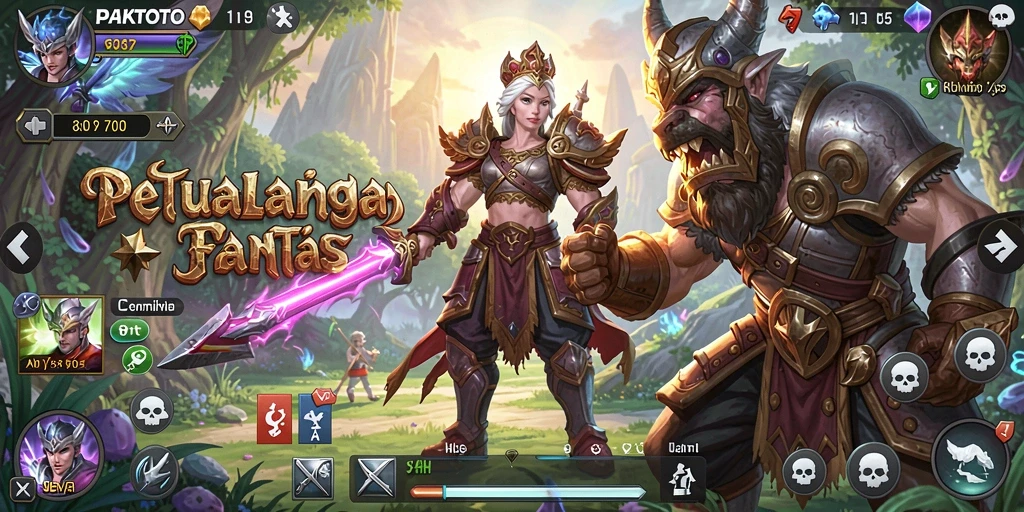 Tampilan gameplay PAKTOTO yang menakjubkan dengan pertarungan epik.