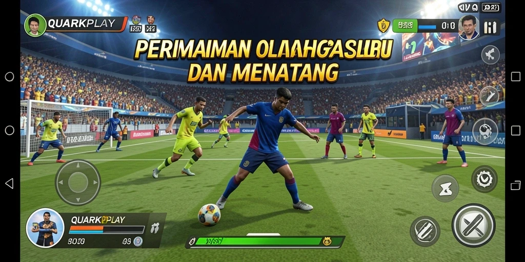 Screenshot menunjukkan gameplay olahraga seru dan interaktif.