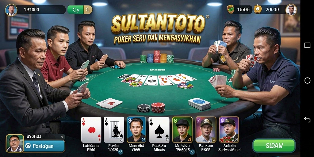 Tampilan menarik gameplay Poker di SULTANTOTO.