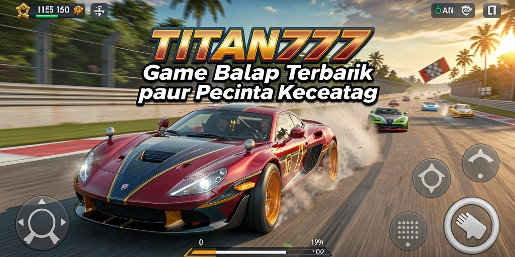Screenshot gameplay balap yang mendebarkan di TITAN777.