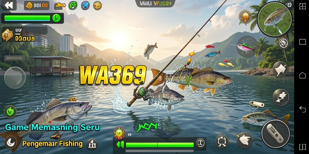 Tampilan gameplay menarik di <strong>WA369</strong> saat memancing di laut.